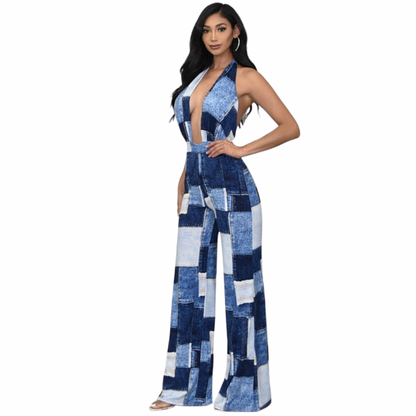 Denim Print Jumpsuit