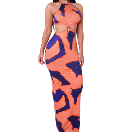 Starburst Maxi Dress (Orange)