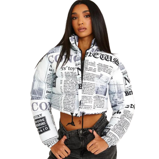 Newspaper Puffer Jacket