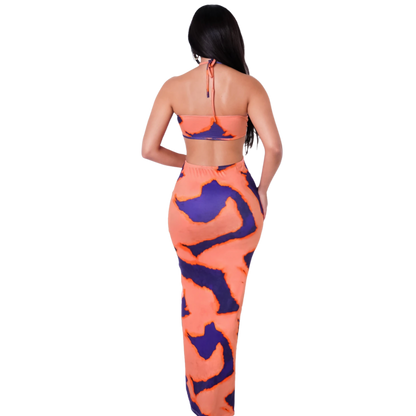 Starburst Maxi Dress (Orange)